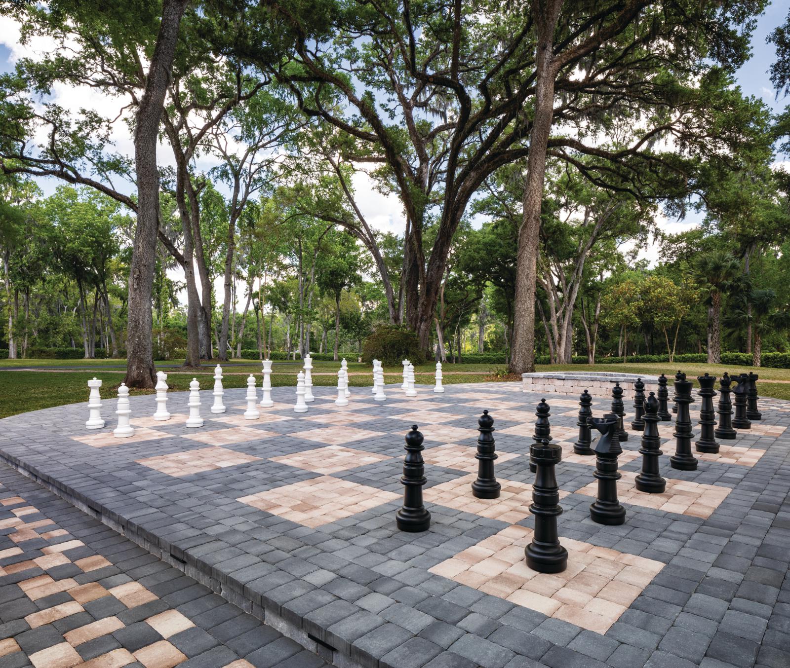 Terrasse de foyer d’échecs personnalisée