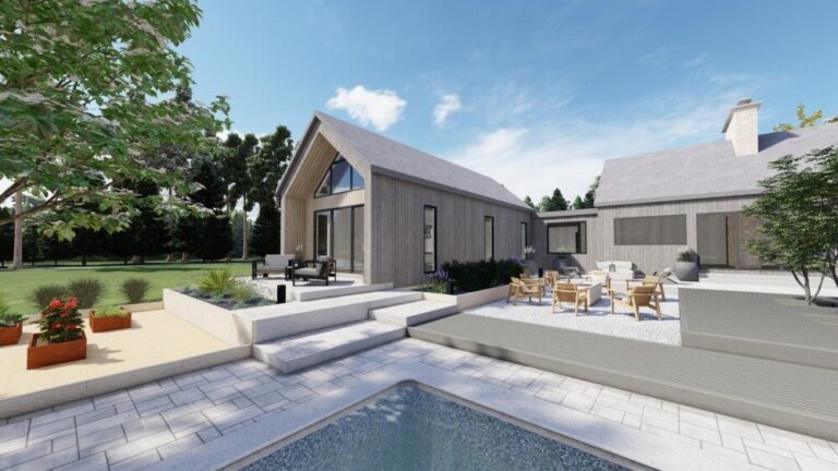 La cour arrière d’un projet Uardzen X Oldcastle
